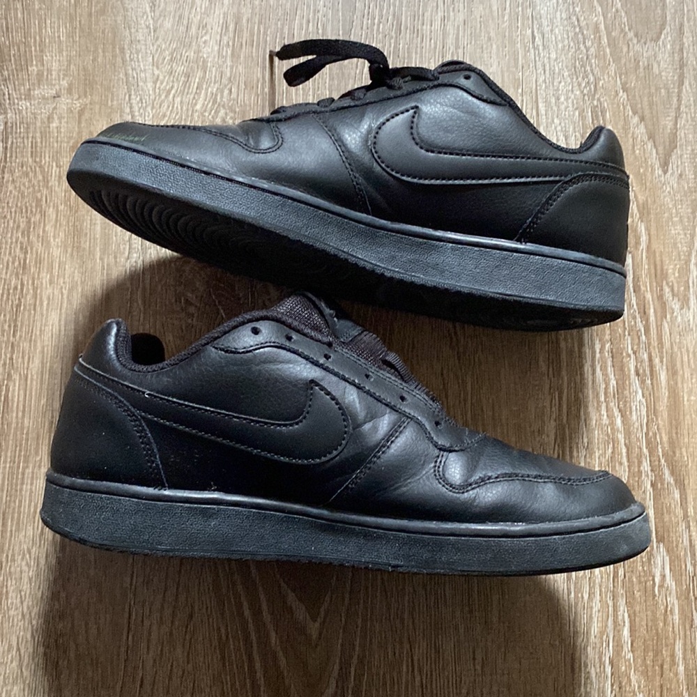 Nike Men's Ebernon Low Sneakers AQ1775, Black Leather Retro-style size 8